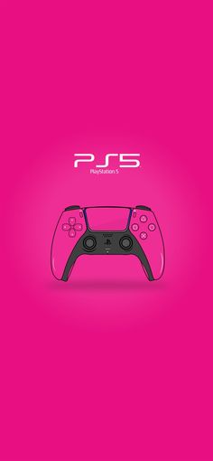 a pink and black playstation controller on a pink background with the words ps3 written in white