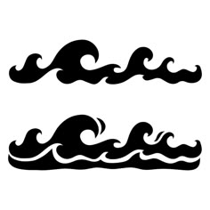 two black and white waves on a white background