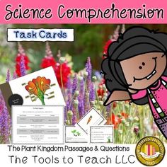 science compension task cards for the plant kingdom passages and questions with pictures