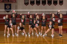 the volleyball team is posing for a photo