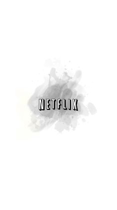 the netflix logo on a white background with black and grey paint splatters around it