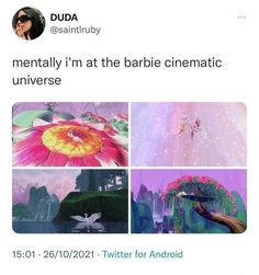 an image of someones twitter post about the movie's theme and their name