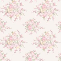 a wallpaper with pink flowers and green leaves on the top right half of it