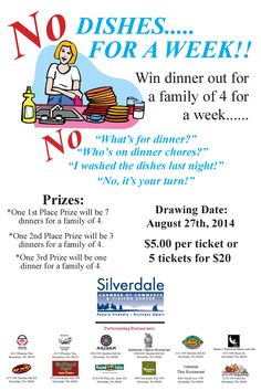 a flyer for the dinner is shown with an image of a woman sitting at a table