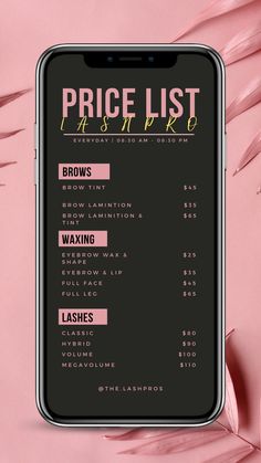 Personalize this price list with your prices to make it your own! Print it to showcase in you lash space or keep a digital copy of it for your social media pages‼️ Lash Extensions Price List, Lash Prices, Lash Price List Ideas, Eyelash Extensions Prices, Price List Template Design, Nail Tech School, Small Business Instagram, Eyelash Technician, Lash Room