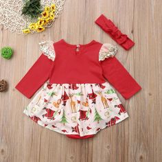 This two pieces outfits set of baby Christmas dress and headband will inspire everybody this holiday season, and your little one will love it. Baby Boy Tops, Diva Dress, Luxury Christmas