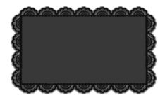 a black lace border with an empty square