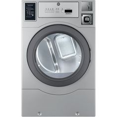 a front load washer with the door open