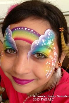 Rainbow special Mime Face Paint, Face Painting Tips