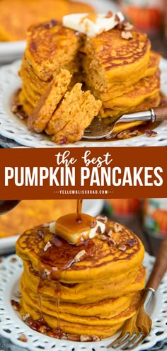 the best pumpkin pancakes with butter and syrup