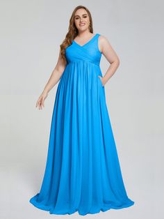 Ocean_Blue Ocean Blue Bridesmaid Dresses, Plus Size Bridesmaid Dresses, Full Maxi Skirt, Dresses With Pockets, Plus Size Bridesmaid, Bridesmaid Dresses Plus Size, Dress Order, Blue Bridesmaid Dresses, Chiffon Bridesmaid Dress