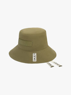 Fisherman hat in canvas with LOEWE herringbone cotton canvas straps. 2025 Fashion, Fisherman Hat, Exhibition Design, Military Green, Herringbone, Fashion Inspo Outfits, Calf Skin, Cotton Canvas