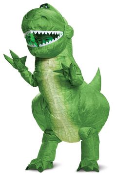 an adult inflatable dinosaur costume