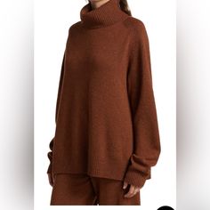 Size Small. Excellent Condition. Only Worn 3-4 Times. Oversized Turtleneck Sweater Crafted Of A Soft Cashmere-Wool Blend. Beautiful Chocolate Melange Brown Color. Turtleneck Long Sleeves Pullover Style 45% Lambswool/30% Viscose/25% Cashmere Dry Clean Made In Usa About 35" From Shoulder To Hem Beautiful Chocolate, Oversized Turtleneck Sweater, Oversized Turtleneck, Cashmere Wool, Long Sleeve Pullover, Colorful Sweaters, Turtleneck Sweater, Pullover Styling, Brown Color