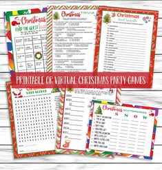 printable christmas party games for kids to play on the computer or in the classroom