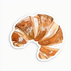 an illustration of a croissant sticker on a white background