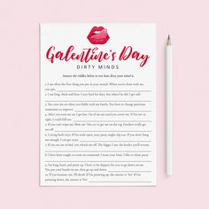 Galentine's Day Game Dirty Minds What Am I Printable by LittleSizzle Galentines Board Game, Happy Galentine’s Day Games, Galentines Trivia, Galentines Party Games For Adults, Valentines Games For Adults, Galentines Game Ideas, Galentines Game, Galentines Party Activities, Valentines Brunch