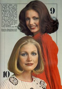 70’s Hair, 1970s Hairstyles, Vintage Hairstyles Tutorial, 70s Girl, 70s Hair, 1970s Women, Vintage Hollywood Glamour, Hair Catalog, Retro Beauty