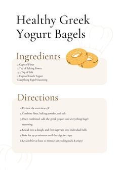 a recipe for yogurt bagels with instructions on how to make them