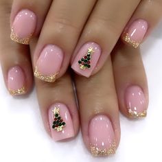 PRICES MAY VARY. High-quality False Nails: Made with quality materials, our set of 24 christmas short square fake nails feature a trendy gold french tip acrylic design in glossy,give 24 pcs jelly gel 1 wooden stick 1 nail file perfect for manicure decoration Artificial Nails: Our winter xmas treesfalse nails are made of high quality materials it is moderate to your body and nails, and provides you with a comfortable and wonderful experience Easy to use：After trimming and cleaning your nails,you only need to choose the right xmas trees nail charms acrylic nails,stick the jelly glue we provide, press the false nails on the jelly glue for 30 seconds to get your favorite nail art Widely used:Ideal for women looking to add a touch of glamour to their nails during the christmas season,it fits an Gold Glitter French Tips, Winter Acrylic Nails, Nail Glue Remover, Light Colored Nails, Colored Nail Tips, Glitter French Tips, Christmas Tree Nails, 3d Christmas Tree