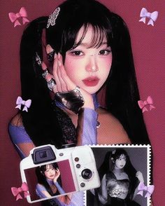 Wonyoung Core Aesthetic, Kpop Fan Art, Yunjin Kim, Y2k Scene, Wonyoung Icons, Art Mignon, Poster Aesthetic, Y2k Wallpaper, Purple Outfits