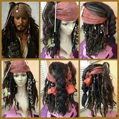 Pirate Hairstyles For Short Hair, Pirate Hairstyles, Female Short Hair, Accessories Cosplay