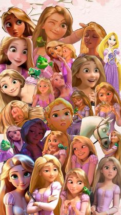 many different pictures of princesses and their babies in the same photo, one has her hand on her hip