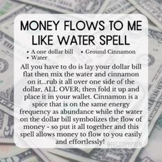 Good Energy Spell, Money Flows To Me, Paganism Spells, Hoodoo Spells