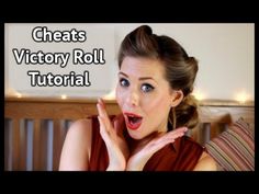 Here's my tutorial on how to do victory rolls - the cheat's way! This easy up-do takes just five minutes and all you'll need are bobby pins and bobbles! 50s Hair Tutorial Easy, 1940s Hair Tutorial, 1940s Hairstyles For Long Hair, Victory Rolls Tutorial, Victory Roll Hair, Fifties Hair, 40s Hair, Cabelo Pin Up, Victory Roll