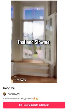 a window with the words thailand slowmo on it