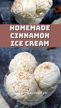 homemade cinnamon ice cream in a glass bowl