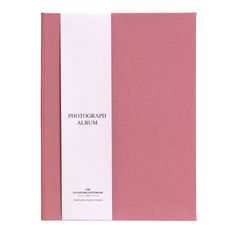 a pink and white book with the words photography album on it's front cover