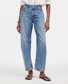 The Darted Barrel-Leg Jean | Madewell Light Wash Jeans Women, Best Baggy Jeans For Women, Best Women’s Jeans, Barrel Jeans Outfit, Fall Fashion Jeans, Baggy Jeans For Women, Casual Mom Style, Madewell Style, Wide Legged Jeans