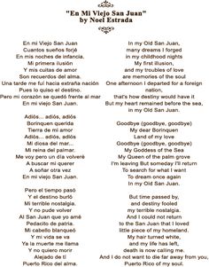 an old song written in spanish with the words'en mi viejo san juan '