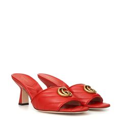 Gorgeous Brand New With Tags, 100% Authentic Dolce & Gabbana. Red Leather Slider Matelass Sandals With Double Gucci G Logo In Gold On Front, Medium Height Heel. Item Sku: 674839 Bk000 Model: Shoes Colour: Red Fitting: Regular Fit Made In Italy Material: 100% Leathe Elegant Red Gucci Sandals, Elegant Red Round Toe Sandals, Elegant Red Sandals With Round Toe, Gucci Open Toe Calf Leather Sandals, Gucci Calf Leather Open Toe Sandals, Elegant Red Sandals, Elegant Red Closed Toe Sandals, Elegant Flat Heel Sandals With Red Sole, Elegant Gucci Calf Leather Sandals