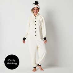 You'll look ultra-festive and cozy in this North Pole Trading Co. adult unisex snowman hooded one-piece pajama. It's made from soft fleece with embroidered and applique detail on the hooded neck, cuffed legs and long sleeves and a button-front closure. Features: Embroidered, AppliqueClosure Type: ButtonNeckline: Hooded NeckSleeve Length: Long SleeveSleeve Style: Cuffed SleeveApparel Length: 64.5 InchesFiber Content: 100% PolyesterFabric Description: FleeceInseam: 30 1/2 InCare: Machine Wash, Tum One Piece Man, One Piece Pajamas, Family First, North Pole, Pajamas, Long Sleeves, One Piece, The Originals, Long Sleeve