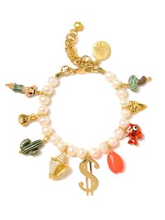 CRUISIN' BRACELET – Venessa Arizaga Ceramic Charms, Aloha Vibes, Hula Girl, Freshwater Pearl Bracelet, Beach Lover, Hair Rings, Conch Shell, Shark Teeth, Set Sail