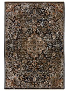 an area rug with brown, black and grey colors on the bottom half of it