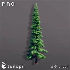 a green christmas tree made out of legos on top of a gray background with the words juopii