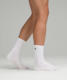 Its The Little Things That Count, Like These Socks With Integrated Cushioning For All-Day Comfort. Designed For Casual. Terrytoe Cushioning Extends Over Your Toes For A Layer Of Protection. 360 Degree Arch Support. Left And Right Toe Construction For A Comfortable Fit. | Men's Daily Stride Ribbed Comfort Crew Socks Man Socks, Boys Socks, Team Canada, School Accessories, Mens Lululemon, School Team, Men's Socks, Long Socks, The Little Things