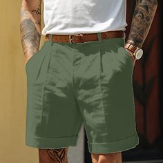 Season:Summer; Fabric:Linen Cotton Blend; Gender:Men's; Style:Designer,Fashion; Occasion:Holiday,Daily,Casual; Fit Type:Regular Fit; Function:Breathable,Comfort; Waistline:Mid Waist; Pattern:Plain; Design:Pleats,Straight Leg,Pocket; Brand:OUKU; Pants Type:Shorts,Linen Shorts,Pleated Shorts,Dress Shorts,Summer Shorts; Fly Type:Button; Front page:FF; Listing Date:12/13/2023; Hips:; Length:; Waist:; Pants Length:Short Khaki Bermuda Bottoms For Summer, Khaki Bottoms With Built-in Shorts For Summer, Summer Khaki Bottoms With Built-in Shorts, Khaki Shorts With Pockets For Summer, Khaki Summer Shorts With Pockets, Summer Khaki Shorts With Pockets, Khaki Shorts With Built-in Shorts For Vacation, Casual Khaki Shorts For Summer, Khaki Shorts With Built-in Shorts For Summer