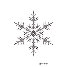 a snowflake is shown in black and white