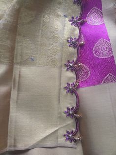 Sari Pallu Design, Maggam Work Kuchulu, Pallu Work Designs, Saree Pallu Work Design, Kuchulu For Sarees, Pallu Designs, Saree Kuchulu, Magam Work Designs