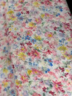 a close up view of a flowered fabric