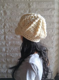 "Crochet newsboy hat made in a soft, super bulky wool acrylic blend. Wear to the mountain or for a fun day out, this hat will compliment any outfit. Buckle detail. This hat is available in other colors. Just convo me and I would be happy to make it for you. Fits heads 21-23\" comfortably 80% acrylic, 20% wool Color: Ecru Nickle buckle detail Hand wash Roll in a towel to remove excess water and lay flat to dry Made in a smoke free home. Original design by Pixiebell" Pageboy Hat, Crochet Newsboy Hat, Newsboy Hat, Super Bulky, News Boy Hat, Newsboy Cap, White Hat, Fun Day, Crochet Hat