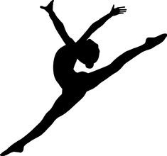 a black and white silhouette of a ballerina doing an acrobatic move