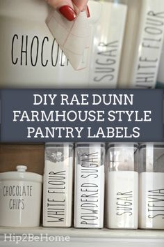 Minimalist Farmhouse Decor, Labels Kitchen, Diy Farmhouse Decoration, Farmhouse Decor On A Budget, Minimalist Farmhouse, Farmhouse Pantry, Kitchen Labels, Style Pantry, Small Farmhouse