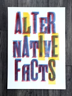 a piece of paper that says alter native fact