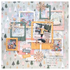 Winter Scrapbook Layouts, Christmas Scrapbook Paper, Winter Scrapbooking, Christmas Scrapbook Pages, Project Life Scrapbook, Christmas Scrapbook Layouts, Handmade Scrapbook