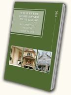 the front and back cover of a book with pictures of houses in green on it